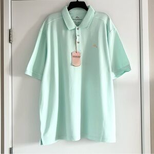 Tommy Bahama Green Polo Shirt with Collared Neckline